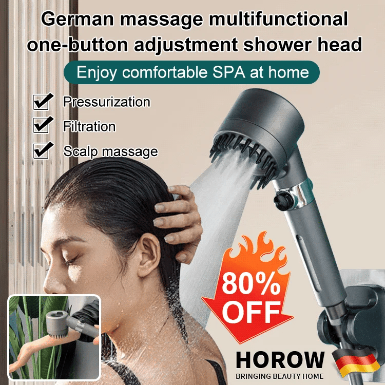 German massage multifunctional one-button adjustment shower head
